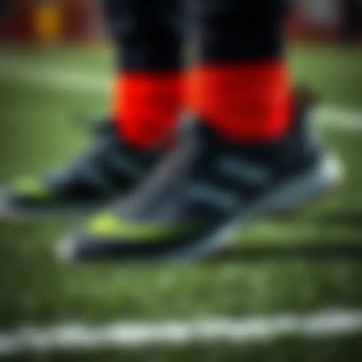 Close-up of high-quality turf shoes showcasing their unique design and grip