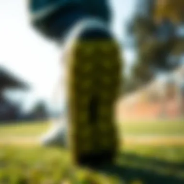 Comparison of turf shoe soles, emphasizing traction and performance features