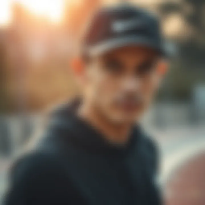 Active lifestyle with a black Nike cap in outdoor setting