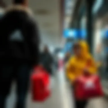 Parents selecting stylish Adidas bags for their kids