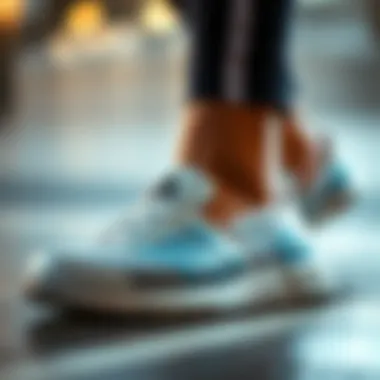 Close-up of innovative design details in Adidas footwear