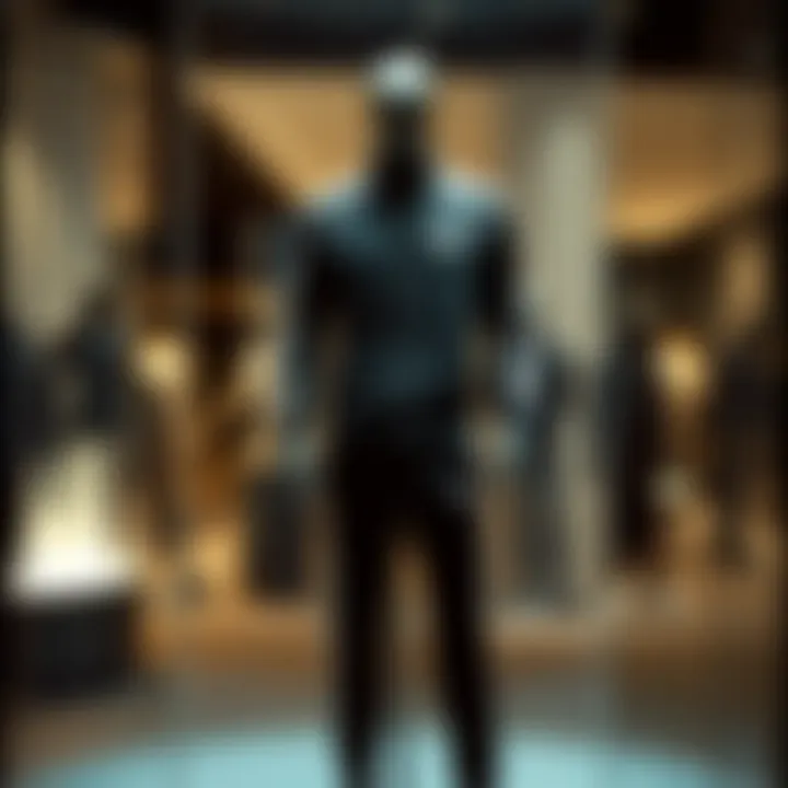 The Essence of Style in Black Stylish black tracksuit displayed on a modern mannequin