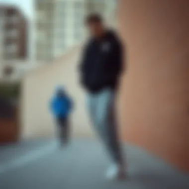 Athletic lifestyle showcasing Adidas oversized sweatpants