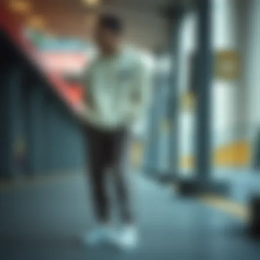 Stylish Adidas oversized sweatpants in urban setting