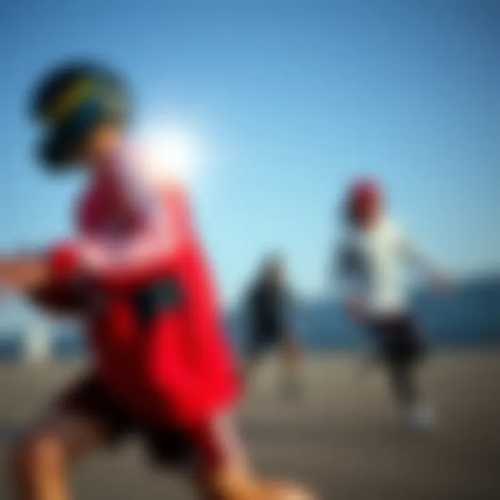 Dynamic athletes showcasing collaborative apparel