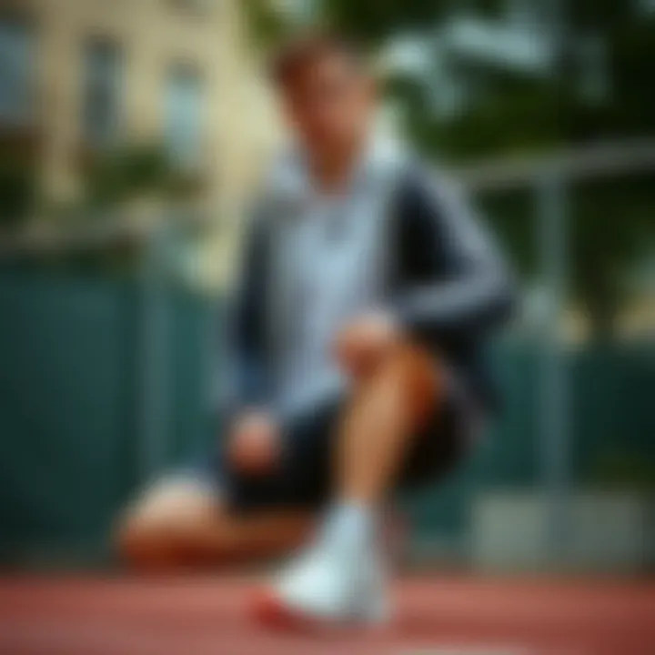 Stylish outfit paired with adidas GameCourt 2 M