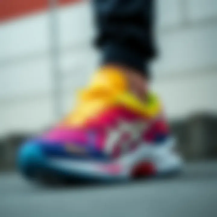 Colorful Asics sports shoes collection showcasing vibrant designs