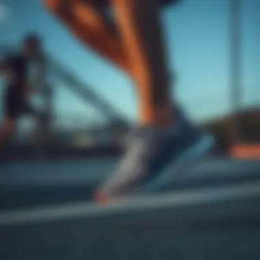 An athlete in motion, highlighting the performance capabilities of sports shoes