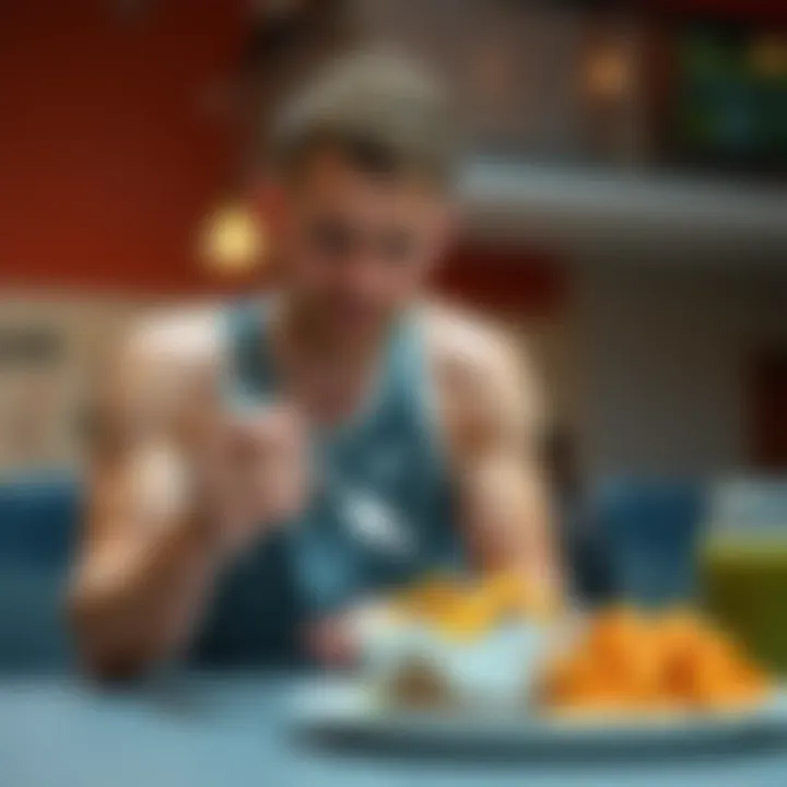 An athlete enjoying a protein-rich meal after training