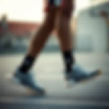 Athletic individual showcasing effortless movement in well-fitted basketball shoes.