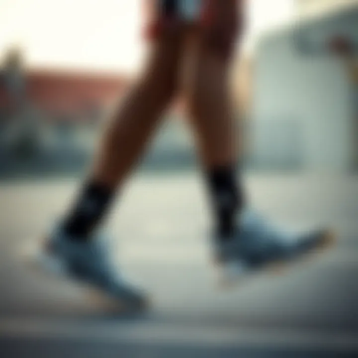 Athletic individual showcasing effortless movement in well-fitted basketball shoes.