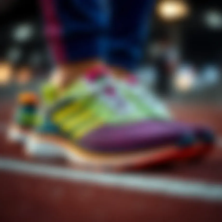 Stylish running shoes in vibrant colors