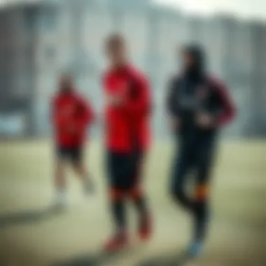 Athletes in action wearing Beşiktaş training apparel