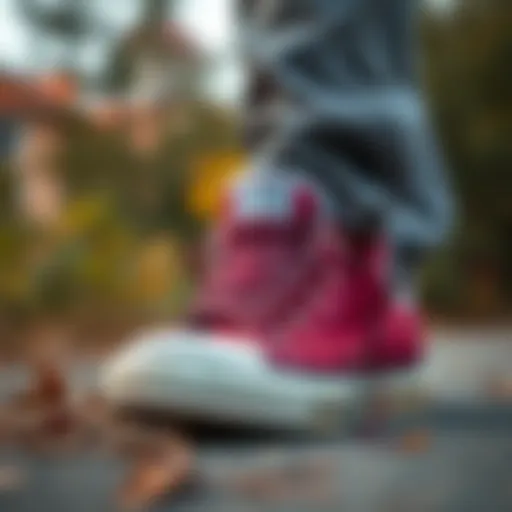 Stylish burgundy converse shoes