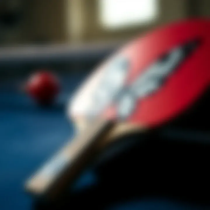 Butterfly Equipment Detail A close-up of Butterfly's high-quality table tennis equipment