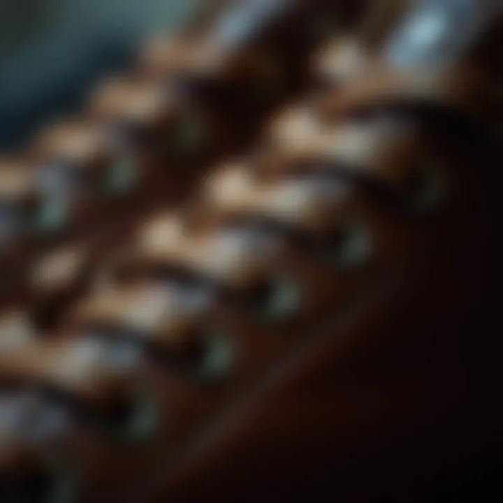 Craftsmanship of Leather Material Close-up of leather material showcasing craftsmanship