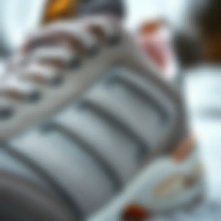 Textural Detail of a Winter Sneaker Close-up of winter sneaker texture