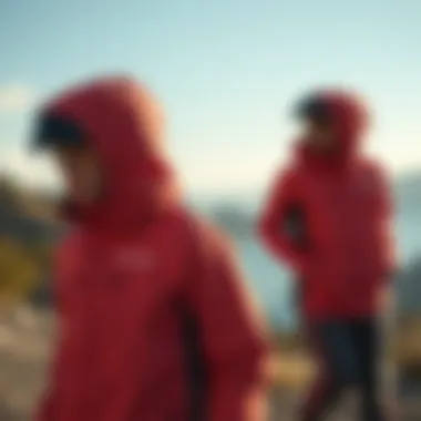 Functionality of Columbia Red Jackets in Action Functional features of Columbia red jackets showcased in an outdoor setting