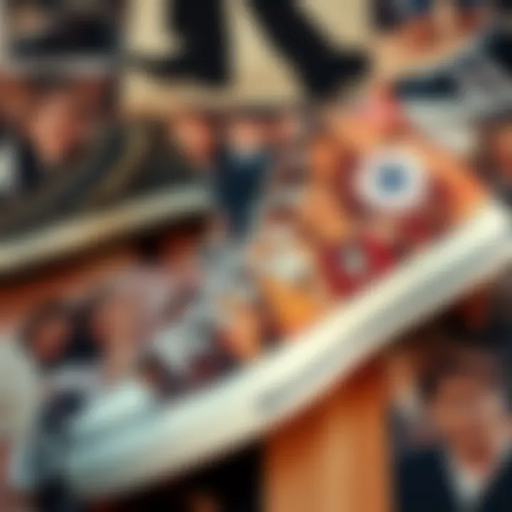 Historical collage showcasing the evolution of Converse footwear