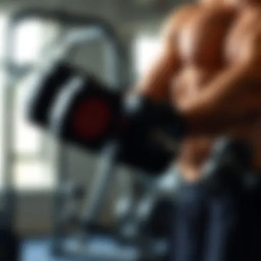 Demonstrating effective dumbbell curl technique