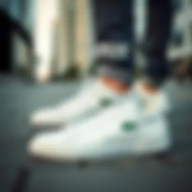 Stylish Lacoste footwear in urban setting