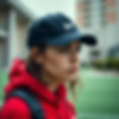 Fashionable outfit featuring a black Nike cap