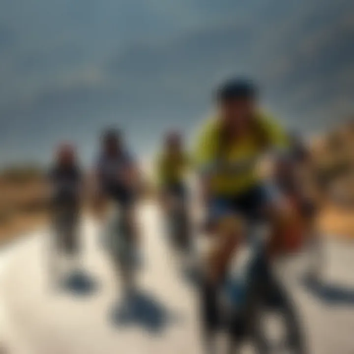 Exciting group cycling activity