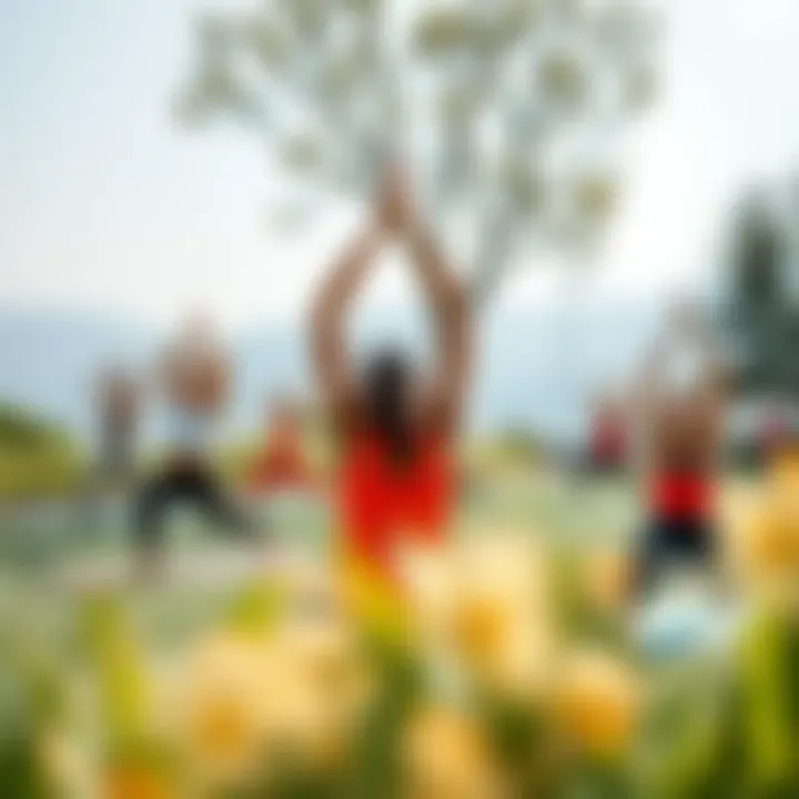 A vibrant outdoor yoga session