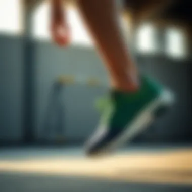 Athlete wearing Hummel shoes during a workout