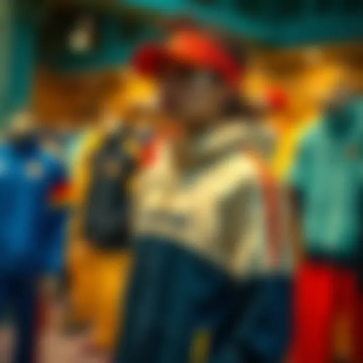 Diverse range of Hummel Messmer apparel displayed in a vibrant setting