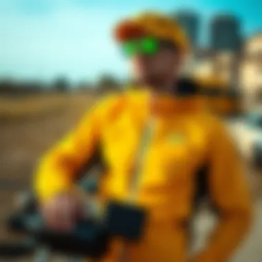 Elevating Style in Outdoor Fashion Stylish outdoor scene featuring Jack Jones mont in yellow