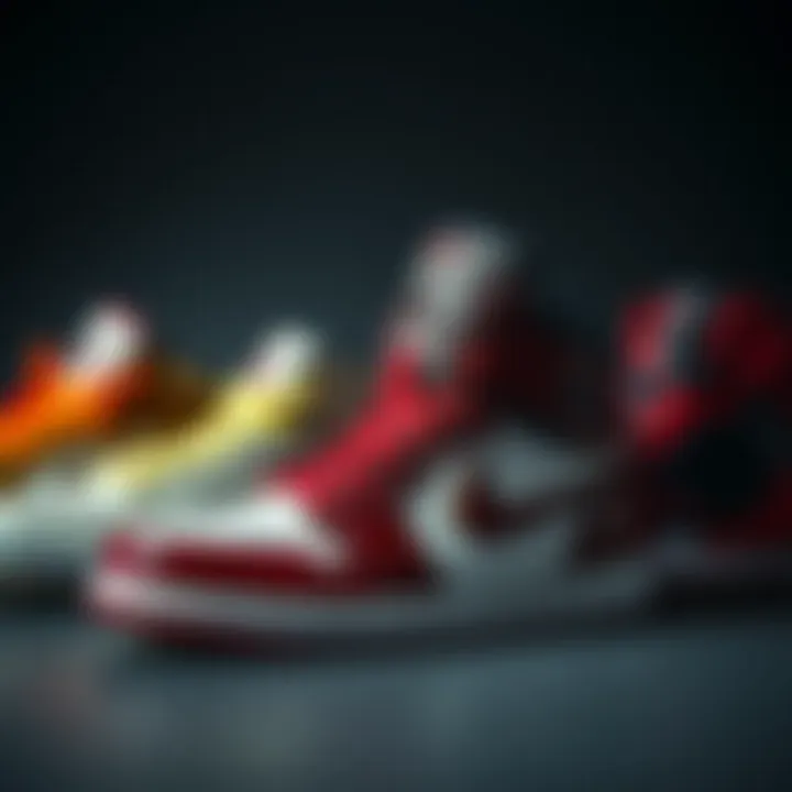 A collection of various Jordan basketball shoe models