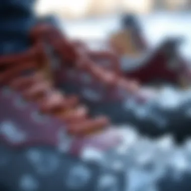 High-Quality Materials for Winter Footwear Close-up of high-quality materials used in winter footwear.