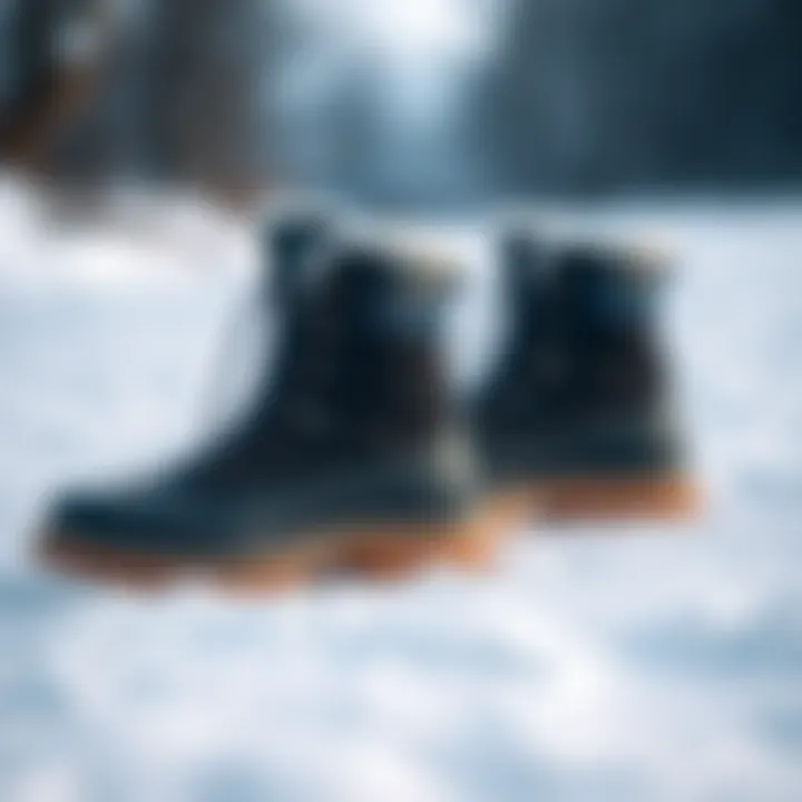 Stylish Waterproof Winter Boots A pair of stylish waterproof winter boots on a snowy surface.