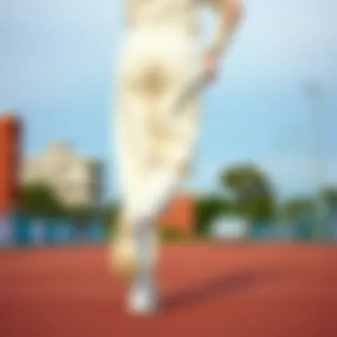 Athletic cream joggers for sports activities