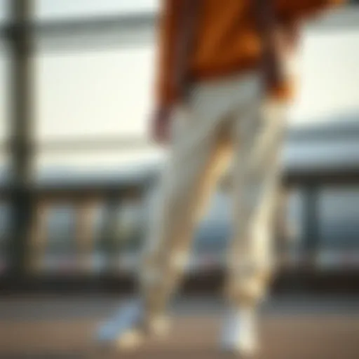 Stylish cream joggers with a casual outfit