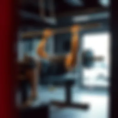 A side view of a bench press in action