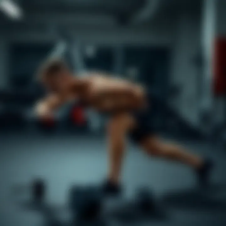 An athlete engaging in a lunge with weights