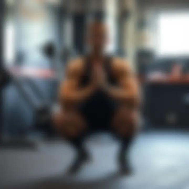 A person executing a squat with proper form