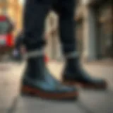 Stylish Mayze Stack Casual Chelsea Boots showcased in an urban setting