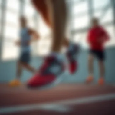 Athletes wearing New Balance shoes during training