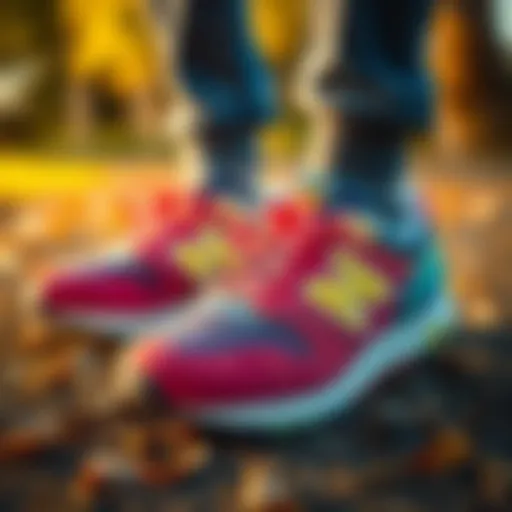 Vibrant New Balance Sneakers Vibrant New Balance sneakers showcasing unique color combinations