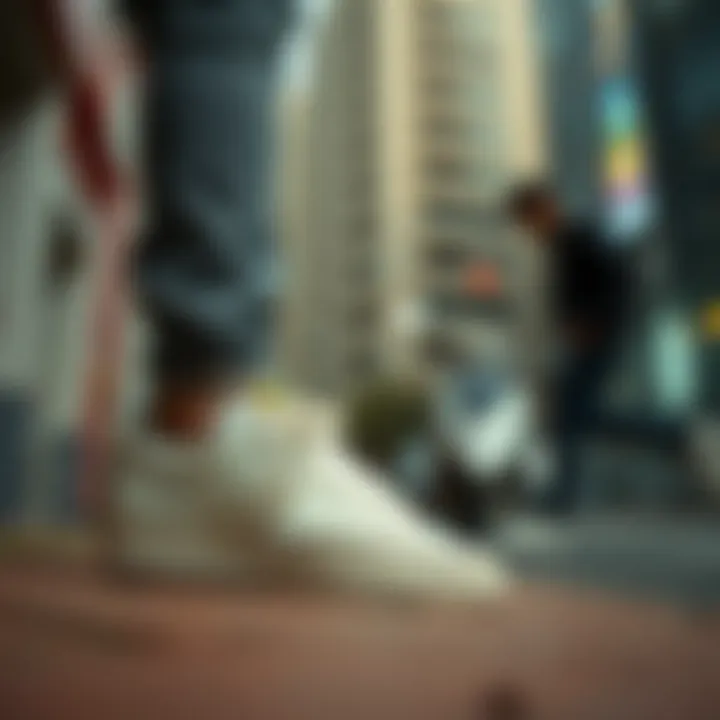 Lifestyle shot featuring Nike Blazer Low 77 Jumbo in an urban setting