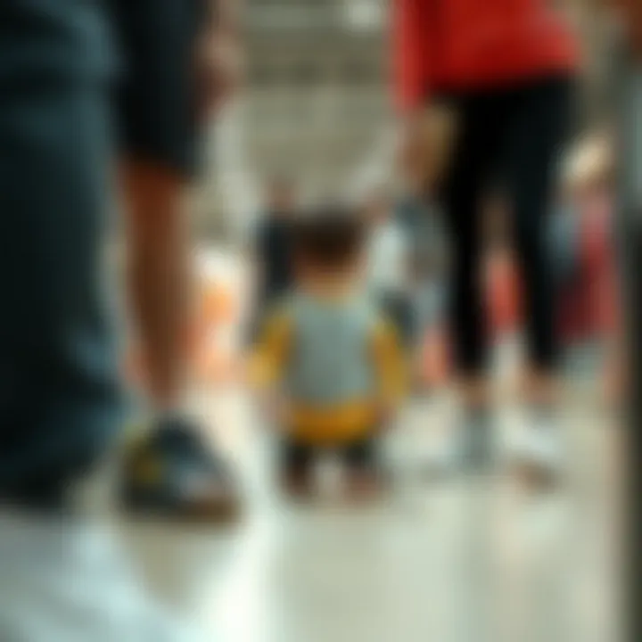 Parents choosing the right size of Nike sandals for their child