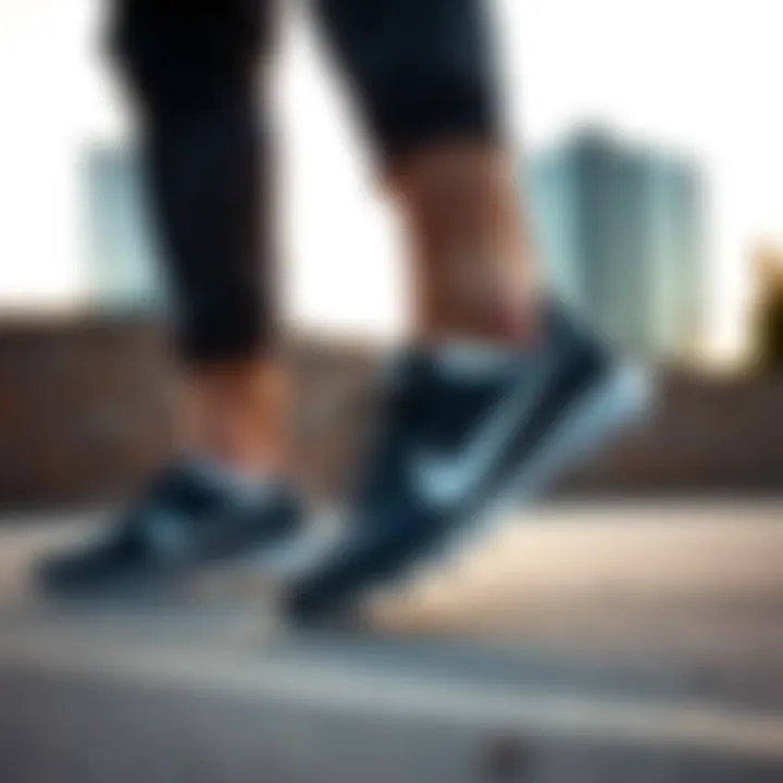 Stylish Nike cleatless shoes featured in urban setting