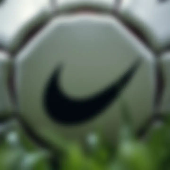 Close-up of Nike Club Team Soccer Ball Material Close-up of the Nike Club Team soccer ball's material and stitching.