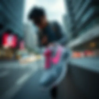 Stylish Showcase in Urban Setting A stylish showcase of Nike Flex Control TR4 against an urban backdrop