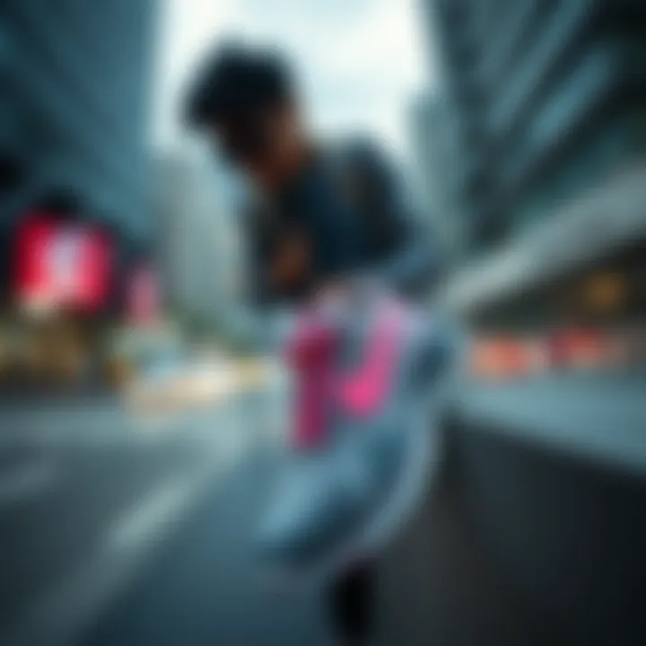 Stylish Showcase in Urban Setting A stylish showcase of Nike Flex Control TR4 against an urban backdrop