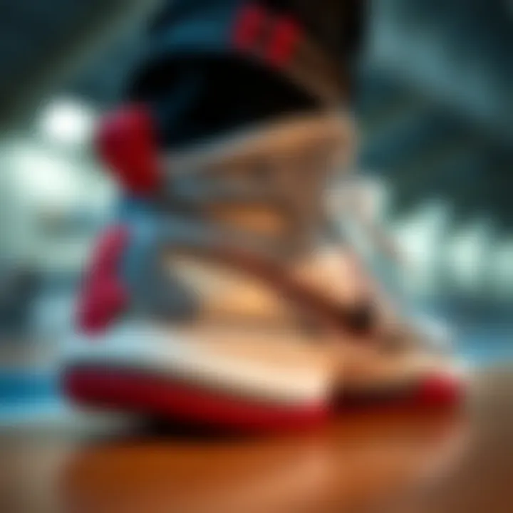 Detailed view of the technical specifications of Nike LeBron James shoes