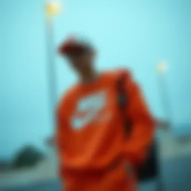 Fashionable outfit featuring Nike sweatshirt and complementary accessories